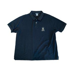 Psycho Bunny Polo Shirt Men Adult Black Short Sleeve Camo Logo Size 3XL